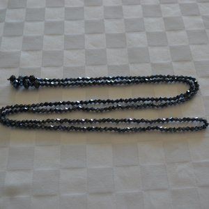 45" Long Black/Grey Alaskan Faceted Crystal Beaded Lariat
